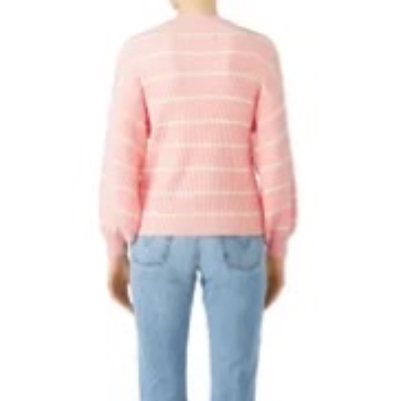 SAYLOR Rent the Runway Pink striped Bette sweater sz XS/S $250 - Picture 2 of 6